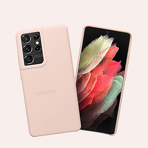Image of LIRAMARK Liquid Silicone Soft Back Cover Case for Samsung Galaxy S21 Ultra (Pink)