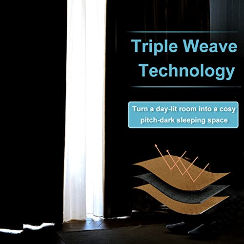 RYB HOME Bathroom Curtains Room Darkening Privacy Small Window Curtains for Bedroom Kitchen Basement RV Camper Portable, Wide 34 inches x Long 45 inches, Gold Brown, 2 Panels