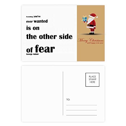 Cartes postales citation George Addair sur la peur édition de Noël