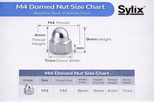 Image of SYLIX 4MM Stainless Steel Hex Dom Nut (10 PCS)