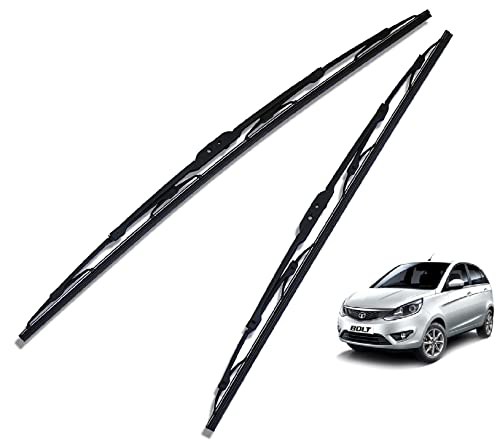 Image of Euro Care Metal Type Wiper Blade Compatibility with TATA Bolt Windshield Car Wiper Blade Size D-24,P-14