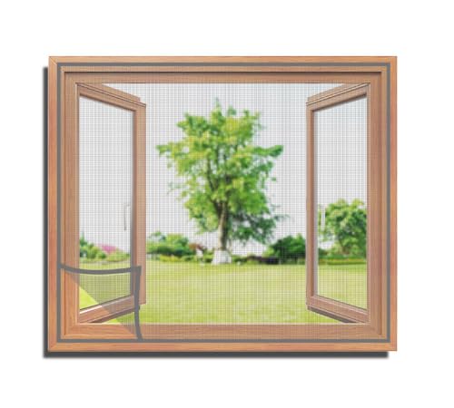 Image of TurtleGrip Standard Size Window Mosquito Net (Size-170x190cms /67x75 Inches /5.58x6.23 Feet - Grey) | 120 GSM Stitched Fiberglass Mesh with Strong Hook & Loop Adhesive for Easy Installation