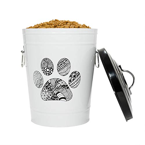 Amici Pet, , Zentangle Pet Food Large Metal Storage Bin, Paw, Small - Image 7