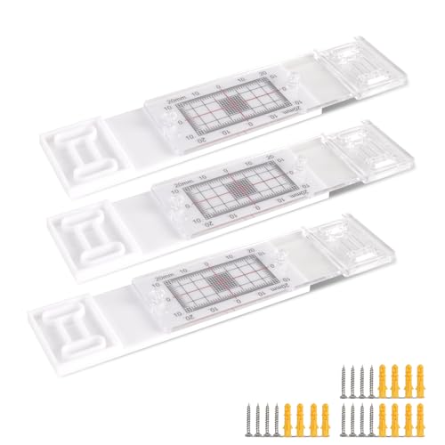 Image of Crack Monitor with 2 Pre-Set Pegs - Precision Crack Monitoring Gauge for Walls - Easy Alignment, Bidirectional Crack Gauge for Internal /External Use, with Screws & Record Sheet(3 pcs)