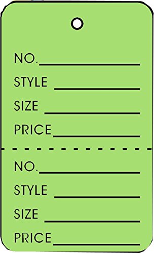 LG Coupon, 2-7/8", 1-3/4", Tear Off STUB, LT Green - Pack of 100