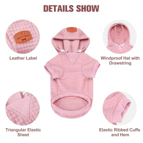 Image of BEAUTYZOO Dog Hoodies Sweater for Large Dogs,Waffle‑Like Laminated Pet Coat