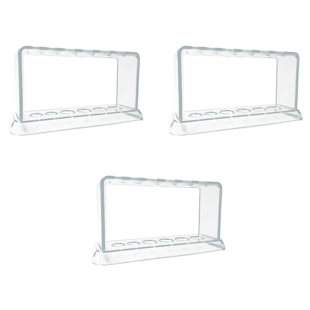 Hndhbfgrt 3X Plastic Clear Test Tube Rack 6 Holes Stand Lab Test Tube Stand Shelf School Supply Lab Equipment 16.7X8X3 cm