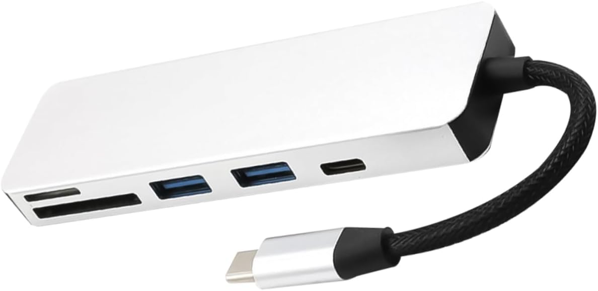 3pcs USB Type-c Multi-Function Hub Adapter for Access Compact and Portable Design Compatible USB Devices Silver Finish