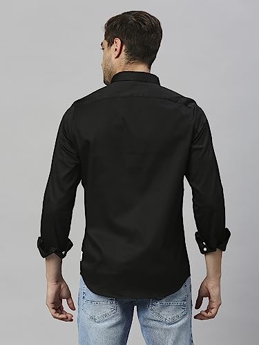 Image of Thomas Scott Men's | Solid | Full Sleeve | Slim Fit | Cotton Blend | Spread Collar | Casual Shirt