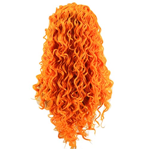 Ebingoo 26 Inches Honey Orange Lace Front Wig For Women Persimmon Wig Long Curly Orange Water Wave Wig Soft Synthetic Heat Resistant Fiber Wigs For Daily Wear #TOP4