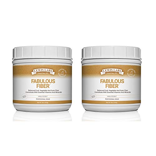 Lewis Labs Fabulous Fiber Powder Supplement | Delicious Quick Dissolve Daily Fiber Powder from Fruits, Vegetables & Grains | Professional Grade Vitamins & Minerals Proudly Made in The USA | 32 Ounces