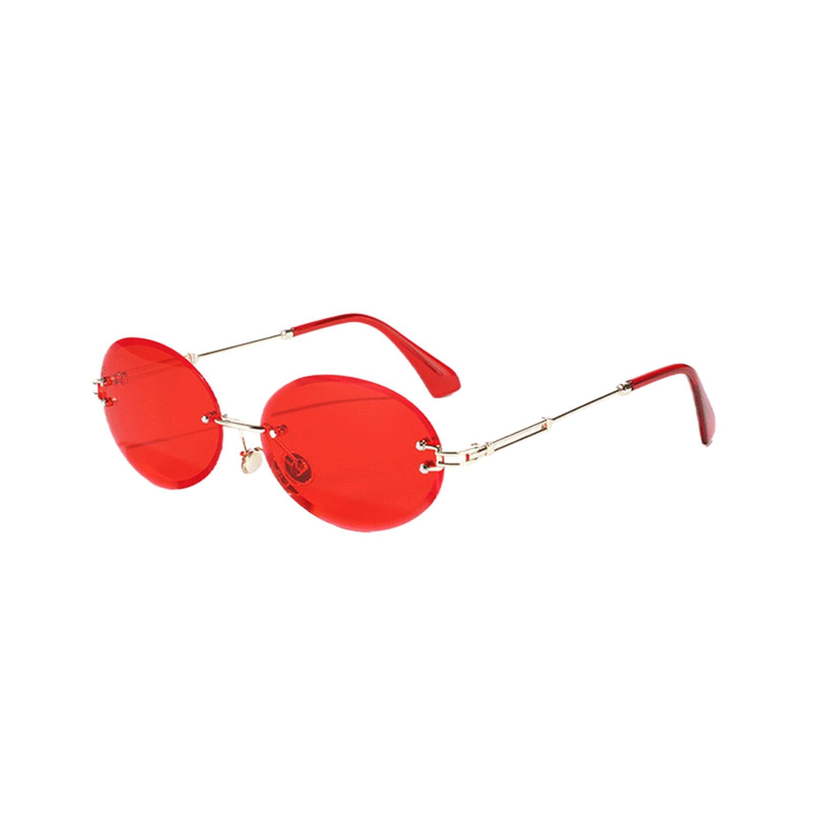 Gafas de sol con protección UV400 | Lentes ovalados degradados de metal | Para mujeres, hombres, deportes al aire libre y conducción