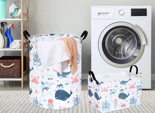 Image of MAIZMZ Baby Storage Basket Cute Gifts Basket Toys Organizer Waterproof Kids Hamper Nursery Bins Women Storage Cube for Home /Dorm /Kitchen /Pet /Office /Closet /Shelf /Room Decor