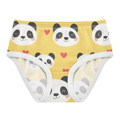 Wusikd Cute Panda Faces Girls' Underwear Cotton Hearts Girls Briefs Soft Toddler Underwear 2T