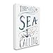 Stupell Industries The Sea is Calling Nautical Sentiment Navy Anchor, Designed by Nina Pierce Canvas Wall Art, 24 x 30, Blue