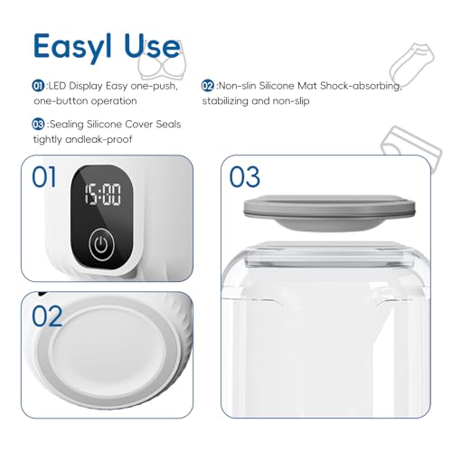Underwear Mini Washer, 2025 Portable Washing Machine with 4000mAh Cordless Rechargeable Battery for Deep Cleaning Small Clothes, Perfect for Travel, Solo Living, Apartments, Camping — view 6