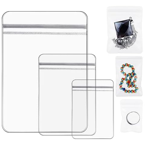 WLLHYF 60 Pcs Clear Jewelry Storage Pouches Cover