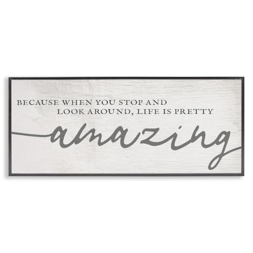 Inspirational Typography with Floral, 10 x 24 Inch Framed Giclée Print