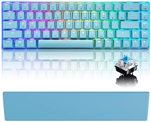 60% Mechanical Gaming Keyboard Type C Wired 68 Keys LED Backlit USB Waterproof Apex Pro illuminated Keyboard 18 Chroma RGB Lighting Backlight Anti-ghosting Keys for Gamers and Typists (Blue Switch)