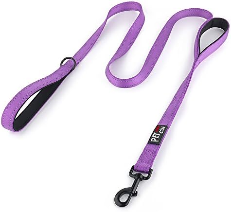 Pioneer Petcore™ Dog Leash 6ft Long,Traffic Padded Two Handle,Heavy Duty,Reflective Double Handles Lead for Control Safety Training,Leashes for Large Dogs or Medium Dogs,Dual Handles Leads (Purple)