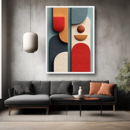 Toile géométrique abstraite moderne 80x120cm sans cadre pour salon