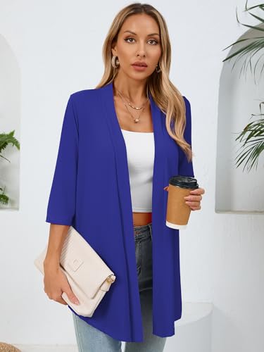 Image of Women's Lightweight Open Front Cardigans Casual Soft Drape Spring Summer Fall Cardigan S-3XL