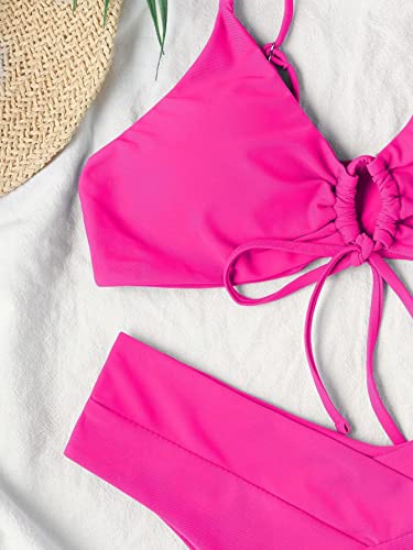 Image of Meetall Women's High Cut String Triangle Bikini Set Swimsuits Sexy Bathing Suits 2 Piece