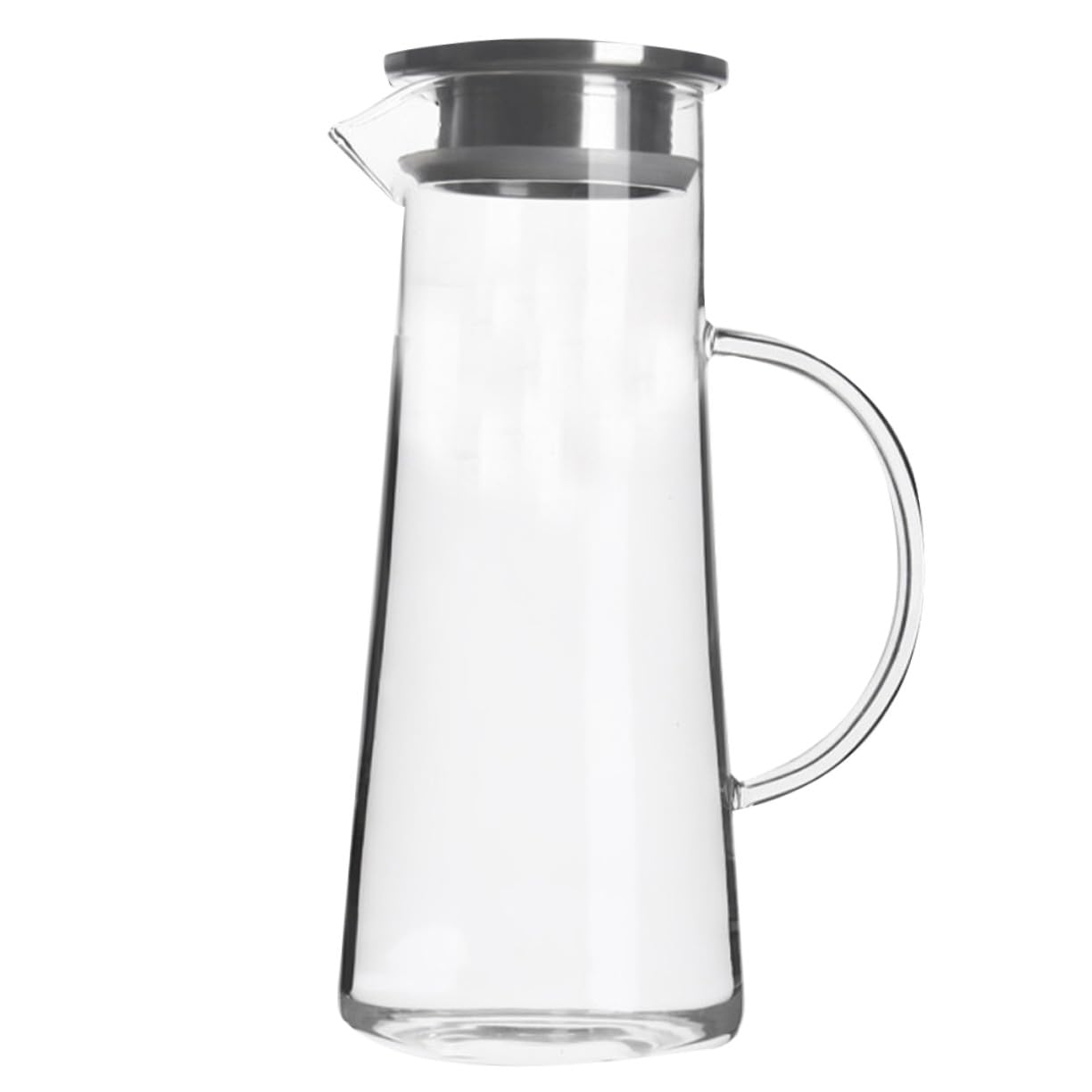 Mipcase Caraffa in Vetro 1450ml Coperchio, Vetro Borosilicato | Frigorifero, Acqua Succo Latte Tè Freddo, Lavorazione Fine, Resistente alla Rottura
