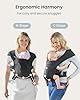 Newborn Carrier, Cozy Baby Carrier, Ergonomic Cross-Back Wrap, Hands-Free with Supportive Comfort, Deep Grey #1