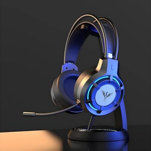 Image of VERITY Sound Pro RGB Gaming Headset with Noise Cancelling Mic | USB Wired PC Headphones with Rainbow LED Lights, Large Drivers, Deep Bass Surround Sound & Volume Control for Laptop & Gaming