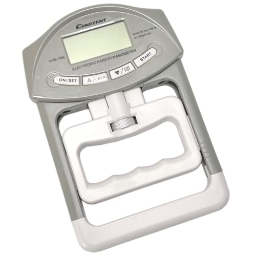 Image of Constant Digital Hand Dynamometer Grip Strength Tester - 198lbs /90kgs - LCD Display, Adjustable Handle - Smart Memory Recall - for Home, Sports, Rehab & Clinical Use (Grey)