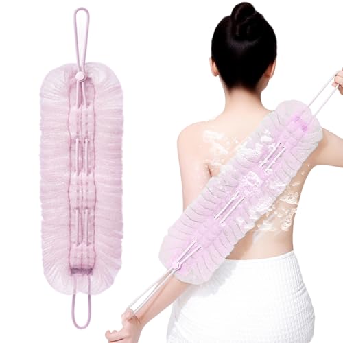 Esponja de Ducha 2 en 1 - Toallita Exfoliante con,Bola de Baño Exfoliante para Renovación Cutánea y Limpieza Profunda