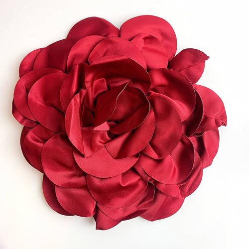 Image of Heyiwell Large Satin Fabric flower for Brooch Pin Wedding Party Dance Dress Suit Clothes Head Hair Accessories DIY Decor 9.45 inchInch