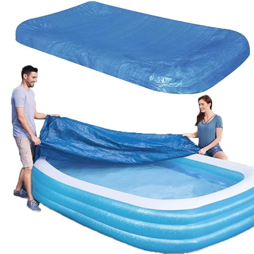 Bâche de piscine gonflable durable contre les intempéries pour grand bassin de jardin extérieur.
