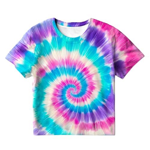 Image of Kids Tie Dye Shirt for Boys Girls Children Tie-Dye Hippes Tshirt Short Sleeve Tee Shirt for Todder