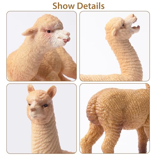 image for Toymany 8PCS Realistic Alpaca Figurines Llama Figures - Plastic Forest