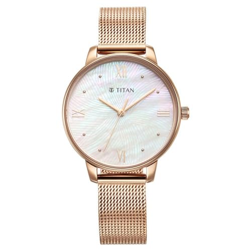 Titan Purple Style Up Quartz Analog Mother of Pearl Dial Stainless Steel Strap Watch for Women-95238WM01 (B0CSZ5ZK4B) Amazon Price History, Amazon Price Tracker