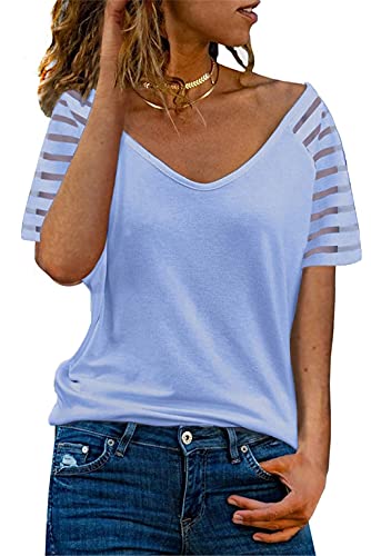 T-shirt manches courtes col en V mode homme vêtement couleur unie