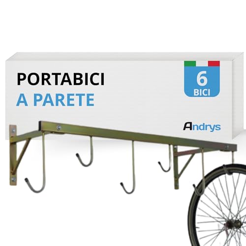 ANDRYS Porta Bici da Muro con Ganci per 6 Biciclette -...