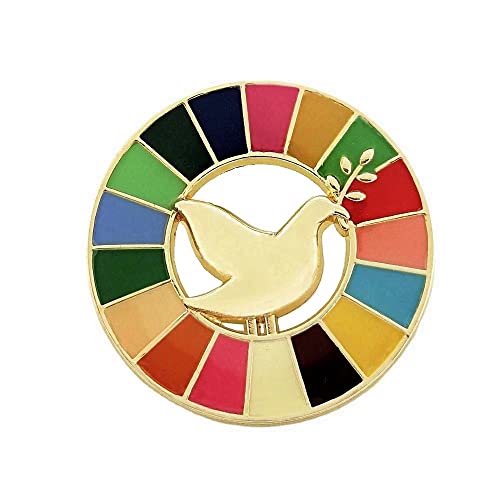 Image of BaronHong Sustainable Development Goals Brooch,United Nations SDGs Pin Badge,Rainbow Lapel Pin,Enamel Pin Decoration