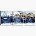 Abstract Canvas Wall Art for Living Room Modern Navy Blue Abstract Mountains Print Poster Picture Artworks for Bedroom Bathroom Kitchen Wall Decor 3 Pieces Framed Ready to Hang