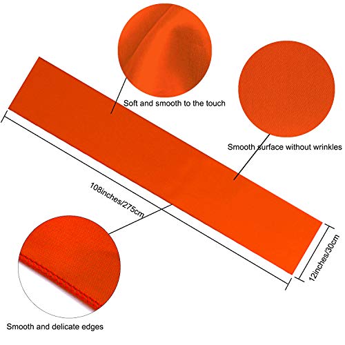 Aneco 12 Pack Satin Table Runner 12 X 108 Inch Orange Long Wedding Satin Silk Table Runner For Wedding Banquet Graduations Birthday Party Decoration #TOP2