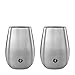 SNOWFOX Insulated Stainless Steel Stemless Wine Glasses, Set of 2, 8 oz Set