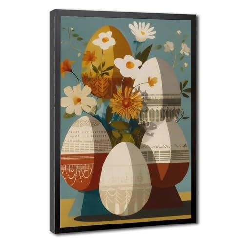 Toile vintage œuf médiéval de Pâques, impression d'art 61x91cm
