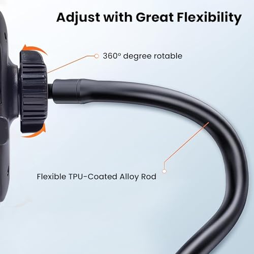 Image of MOOSH Universal Car Mount Holder for iPhone Android and All Smartphones, 360 Rotating Dashboard & Windshield Mobile Stand with Strong Suction, Anti-Shock Grip, Adjustable Viewing Angles (Black)