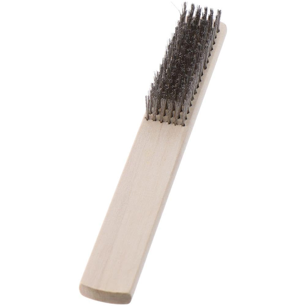 HOBBYIN Wooden Handle Stainless Steel Wire Brush, Brush for Stationery, Paint Removal, Rust Removal, Brush for Stationery, Root Carving, Diamond Bodhi Cleaning, Brush