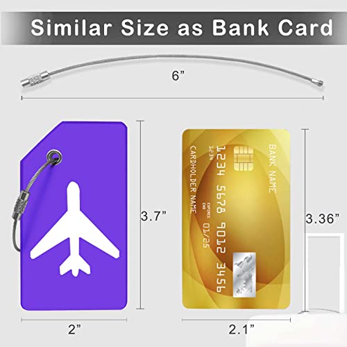 Image of 8pack Luggage Tags for Suitcases with Name ID Card