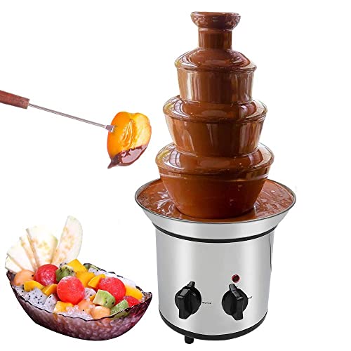 Pleasthome 4 Tiers Stainless Steel Chocolate Fondue Fountain,2-Pound Capacity, Easy To Assemble,Perfect For Chocolate, Nacho Cheese, Bbq Sauce, Ranch, Liqueurs #TOP1