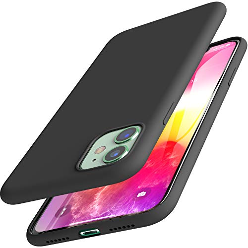 TOZO for iPhone 11 Case 6.1 Inch (2019) Liquid Silicone Gel Rubber Shockproof Shell Soft 4 Side Full Protection Cover for iPhone 11 with Black