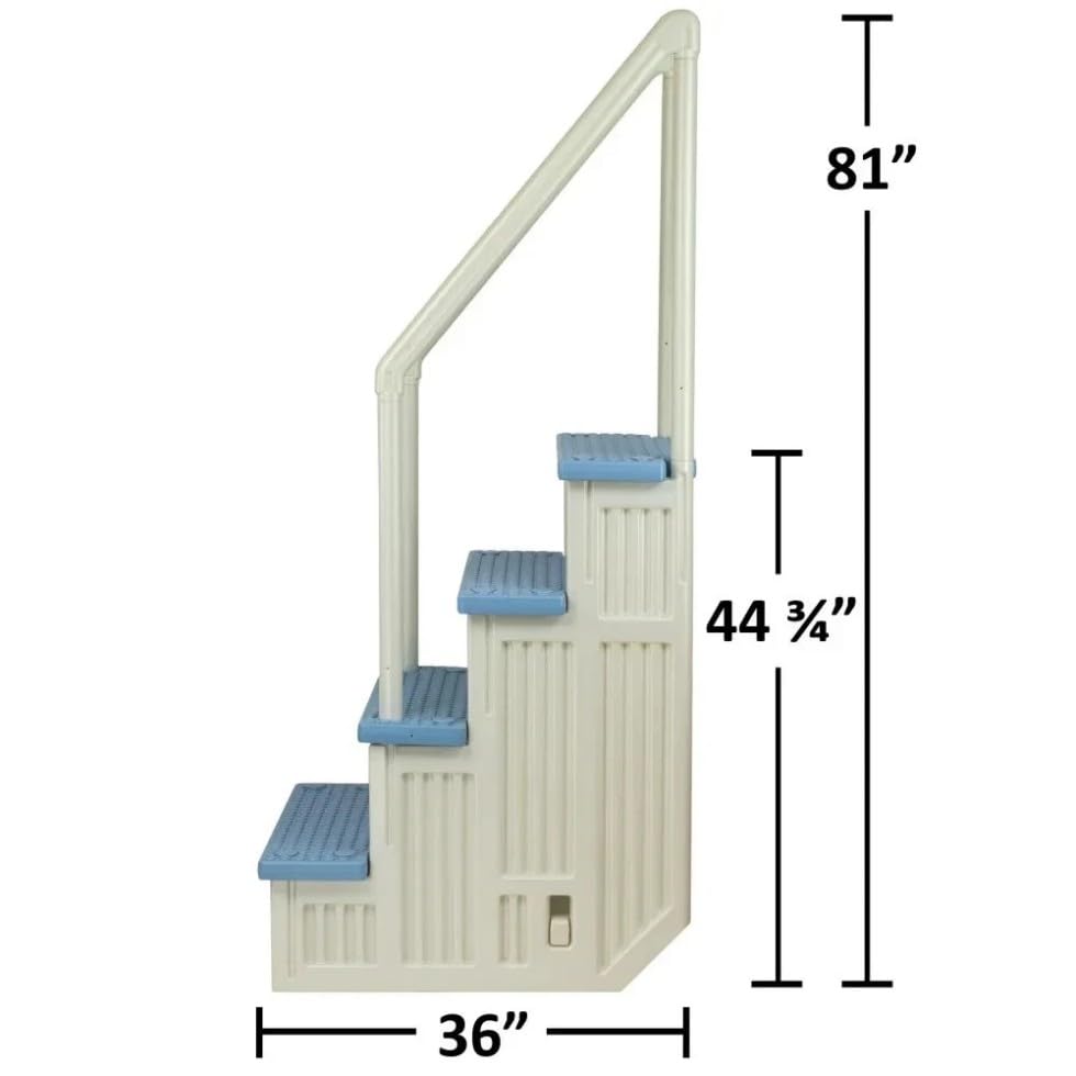 Escalera para Piscina Blanca con Escalones Antideslizantes miniatura 3